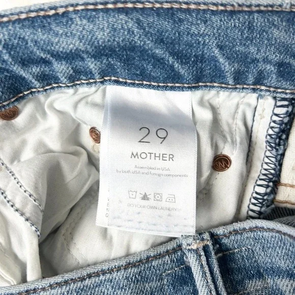Mother The Insider Ankle Mid Rise Flare Jean Bloom And Doom Distressed Size 29 - Picture 7 of 8